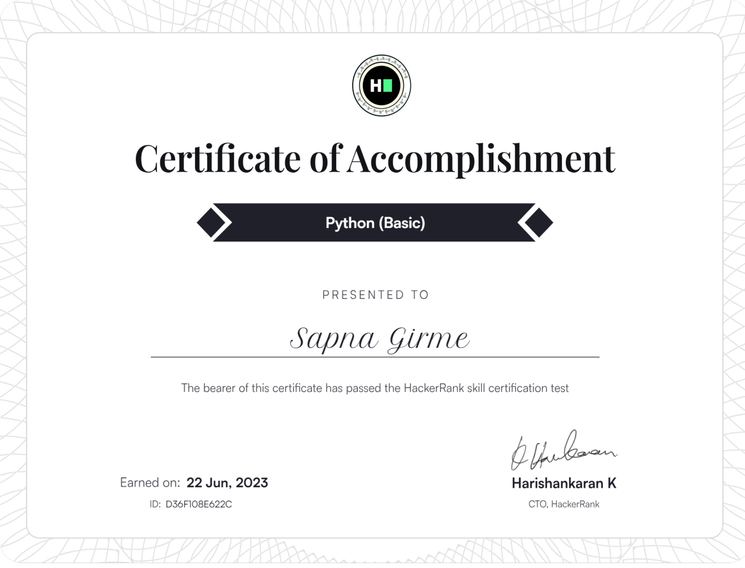 Certificate 6